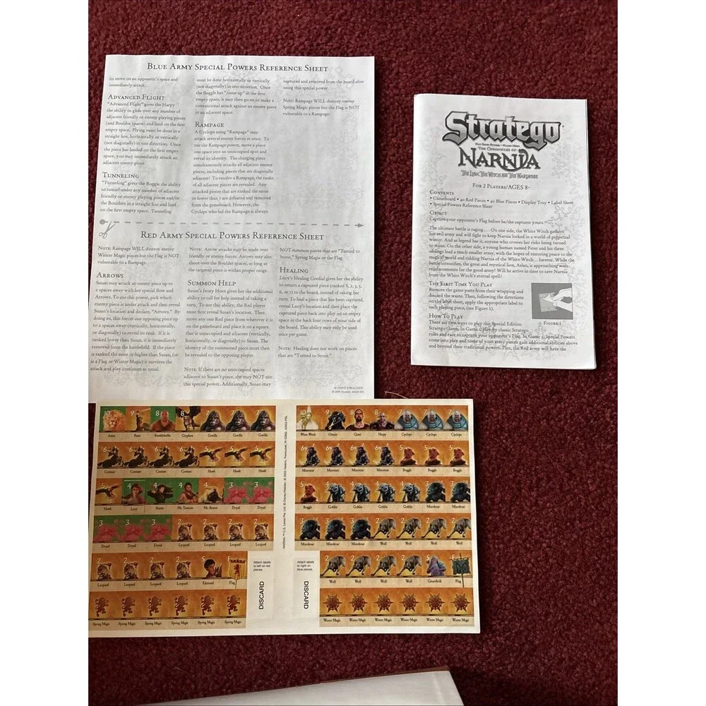Stratego Chronicles Of Narnia Edition Game by Milton Bradley COMPLETE 2005(Read)